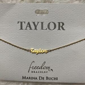 Taylor Freedom Bracelet Marina de Buchi Gold NEW Name Bracelet